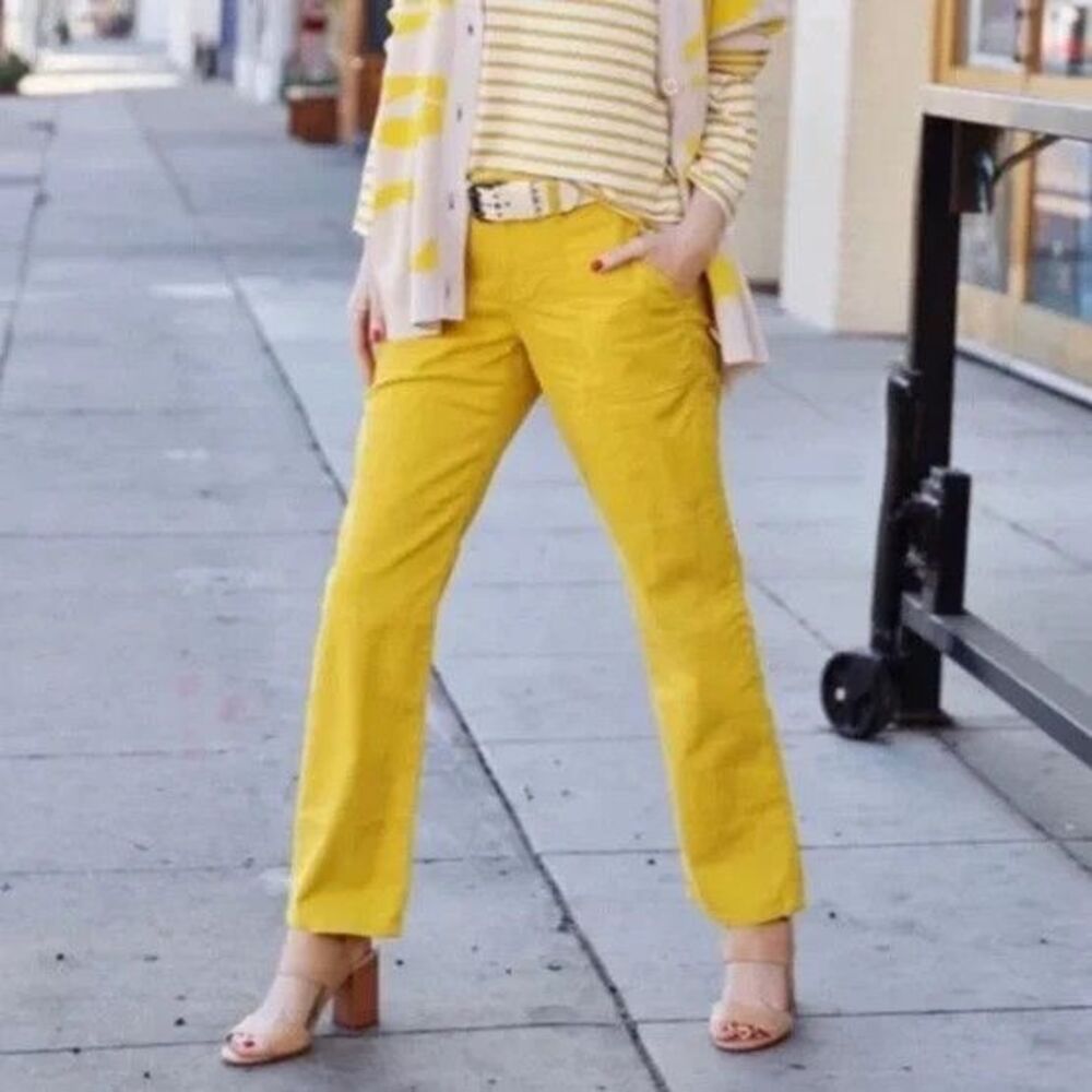 Cabi # 5869 Women's Cotton Blend UTILITY TROUSER In Mustard Size 6 EXCELLENT!